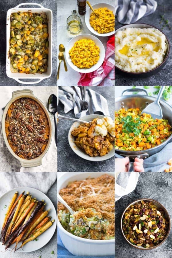 collage image of 9 of the make ahead thanksgiving recipes