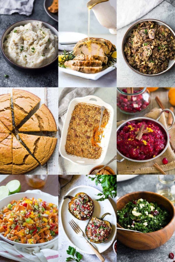 collage image of 9 of the make ahead thanksgiving recipes