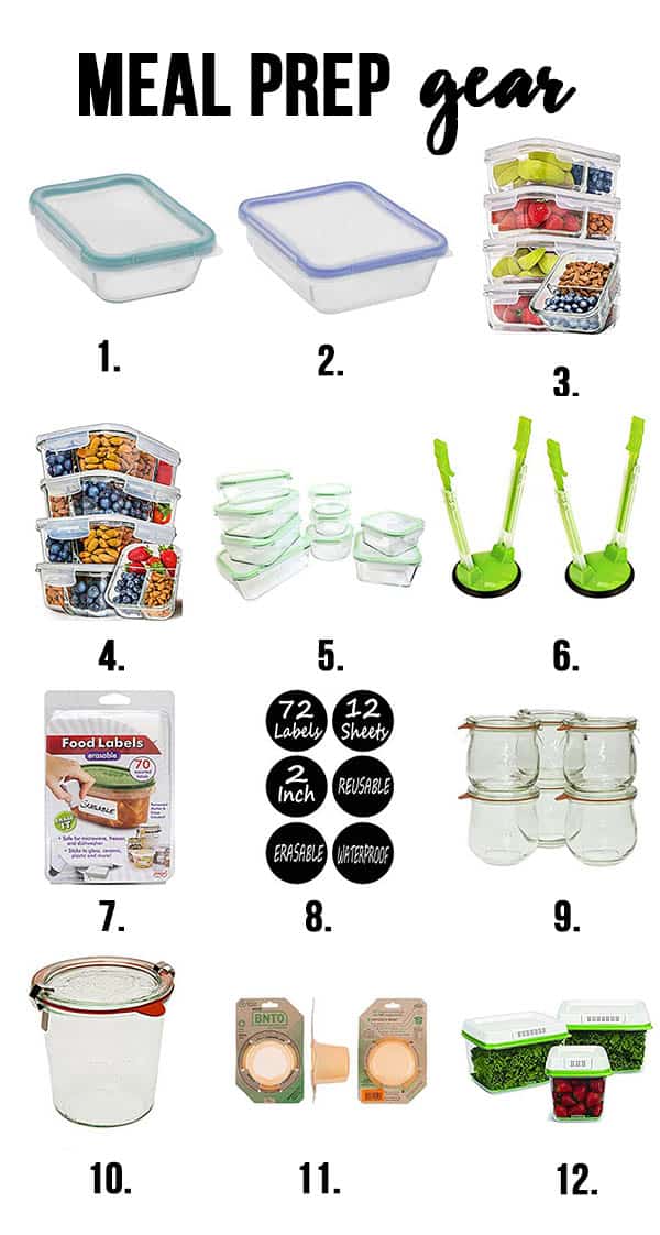 variety of twelve meal prep gear ideas