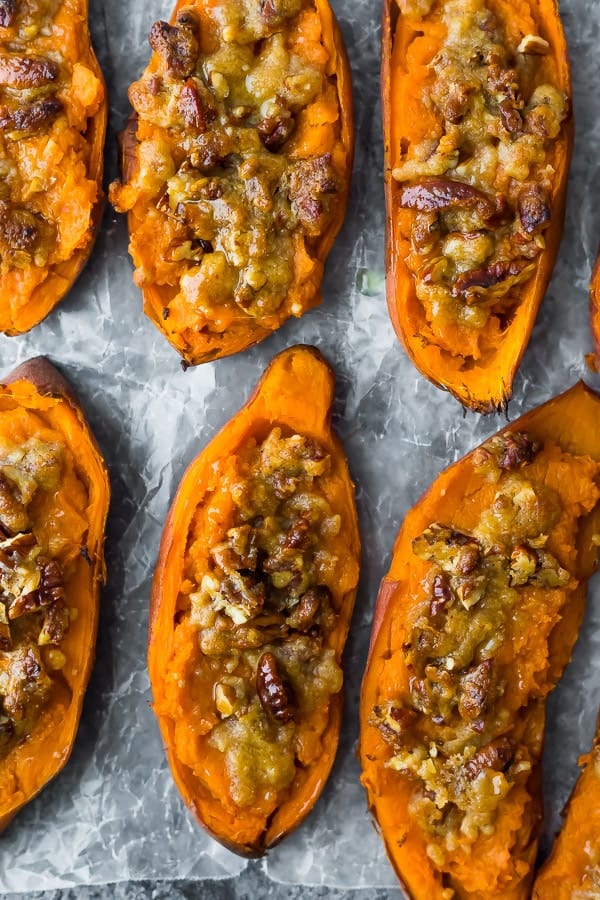 Twice Baked Sweet Potato Casserole - Sweet Peas and Saffron