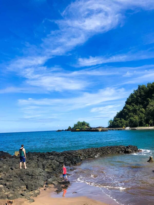 Picture of a rocky beach by the ocean in Maui