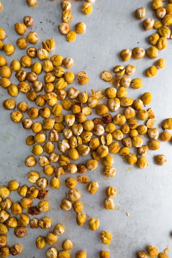 sheet pan with roasted chickpeas recipe