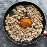 a pan full of ground meat