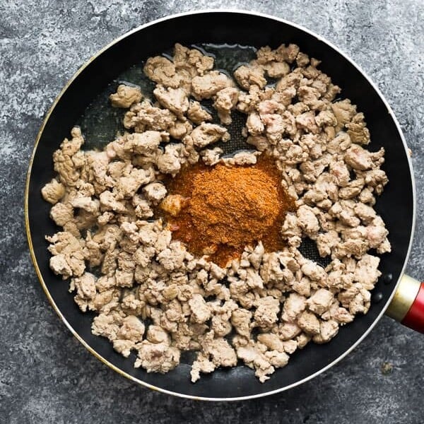a pan full of ground meat