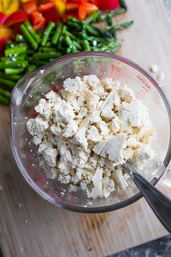 mashed tofu for the tofu scrambled eggs 