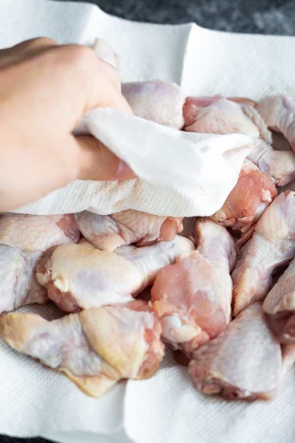 blotting the air fryer recipes chicken wings with paper towel