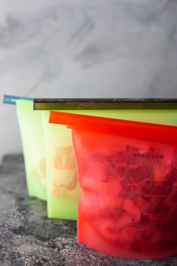 silicone freezer bags as a Plastic-Free Freezer Storage Idea