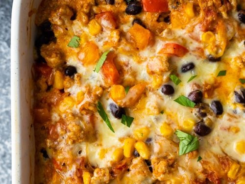 Cheesy Crock Pot Chicken Casserole - Tex Mex Style - 101 Cooking For Two