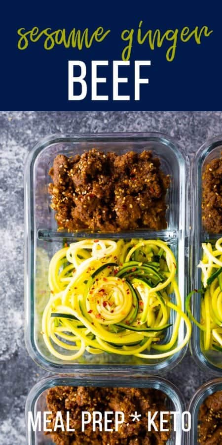 sesame ginger beef + zucchini noodles