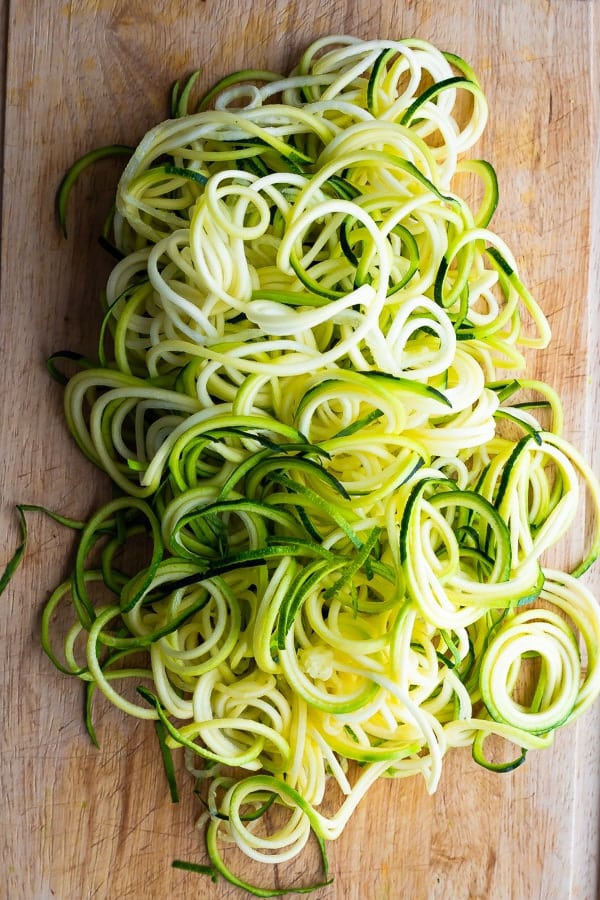 zucchini noodles for the Sesame Ginger Beef + Zucchini Noodles