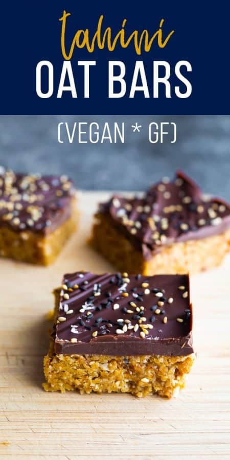 chocolate tahini oat bars