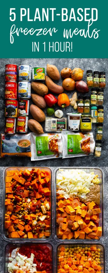 5 vegan freezer meals in 1 hour