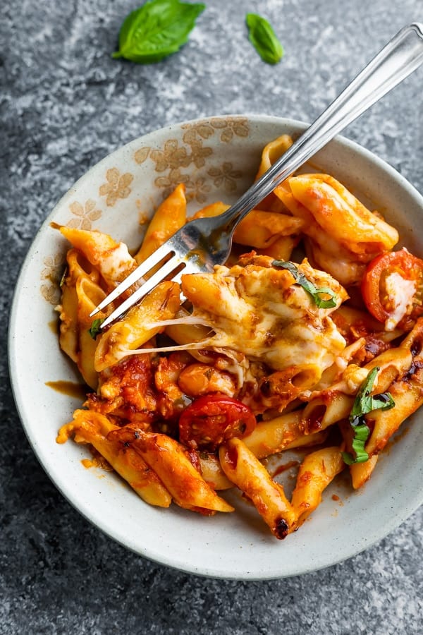 Chicken Caprese Pasta Bake | Sweet Peas and Saffron