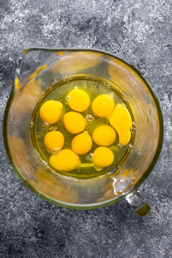 eggs in bowl to make the slow cooker french toast 