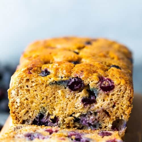 Close up of healthy lemon blueberry bread