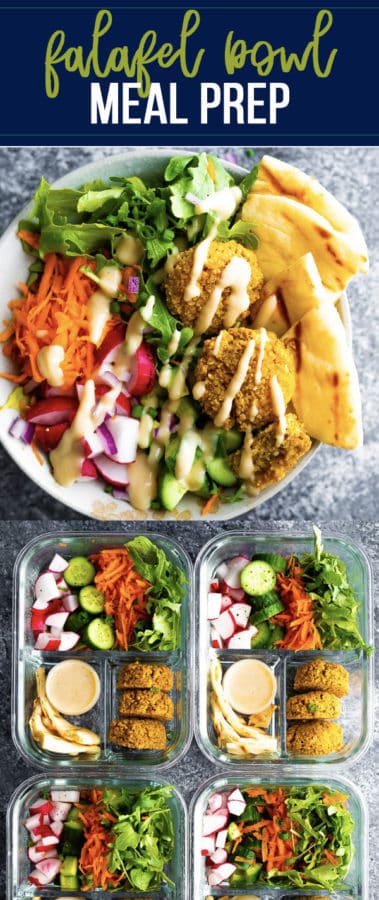 falafel salad bowls (meal prep)