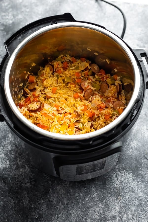 cajun rice and sausage in instant pot after cooking