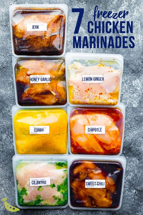 7 Chicken Marinade Recipes You Can Freeze via Sweet Peas and Saffron