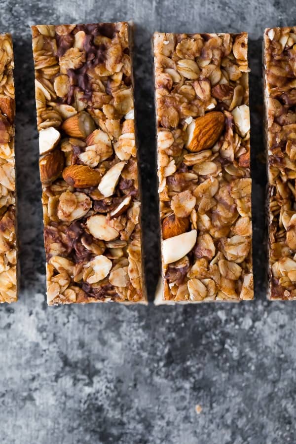overhead view of the Snickerdoodle Almond Butter Granola Bars