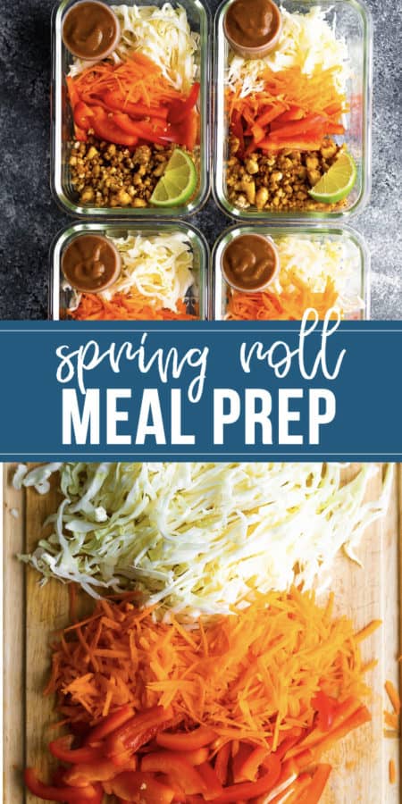 vegan spring roll bowl meal prep