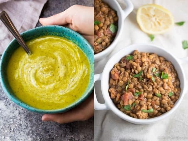 imagen de collage con dos recetas de sopa en crockpot recetas de sopa