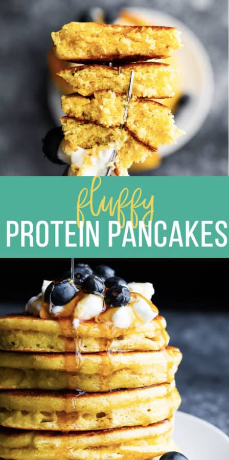 perfect fluffy protein pancakes (no banana!)