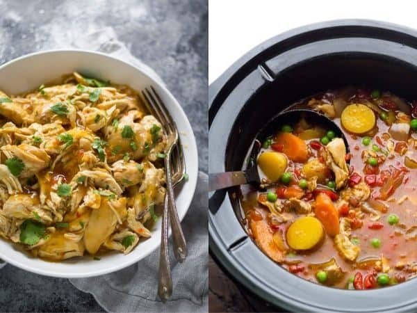 collage image of Crockpot Freezer Meals