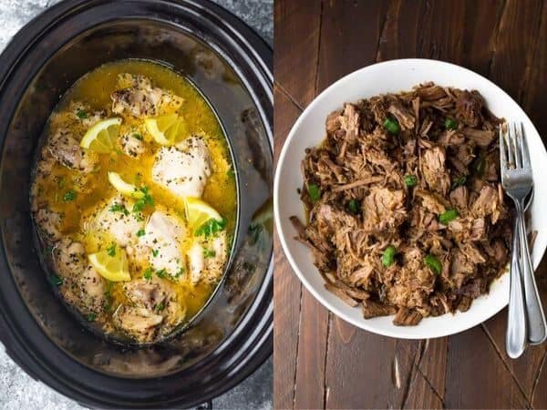 collage image of Crockpot Freezer Meals
