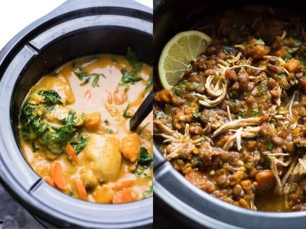 collage afbeelding van Crockpot vriezer maaltijden