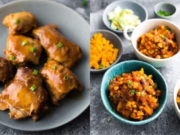 collage image of Crockpot Freezer Meals