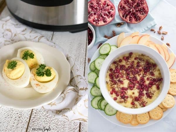 collage image with Thanksgiving Instant Pot Appetizers