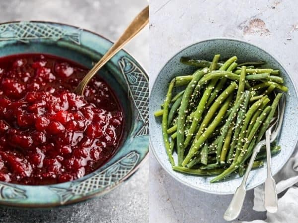 collage image with Instant Pot Thanksgiving Sides