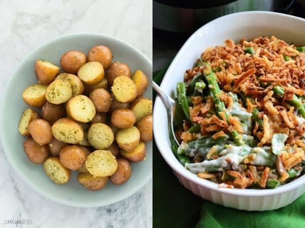 collage image with Instant Pot Thanksgiving Sides