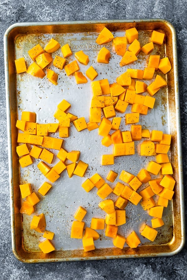 roasting butternut squash for meal prep bowls