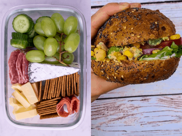 collage image with 38+ No Cook Meal Prep Recipes 