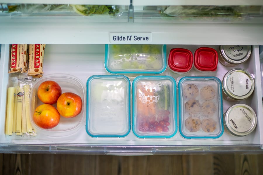 Refrigerator Snack Drawer Prep