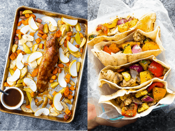 collage image with two one pot meal recipes