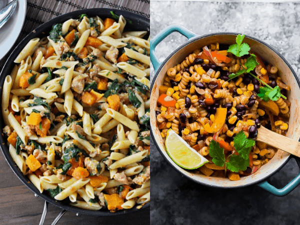 collage image with two easy One Pot Meals
