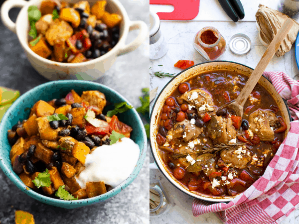 collage image with two healthy One Pot Meals