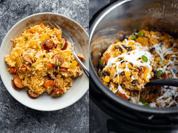 collage image with two healthy One Pot Meals