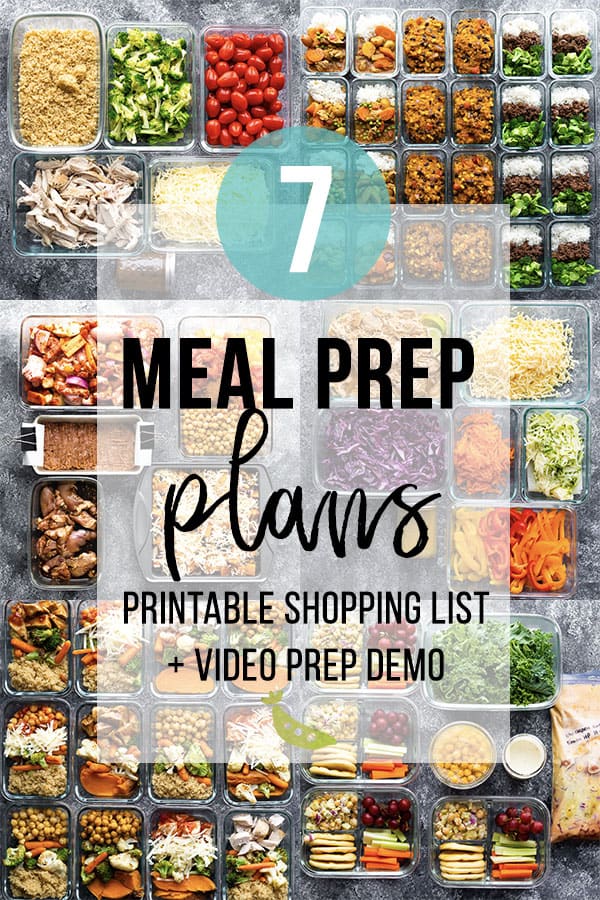 meal prep plans collage image with text