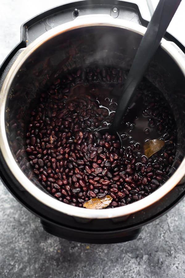 black beans in the Instant Pot after cooking