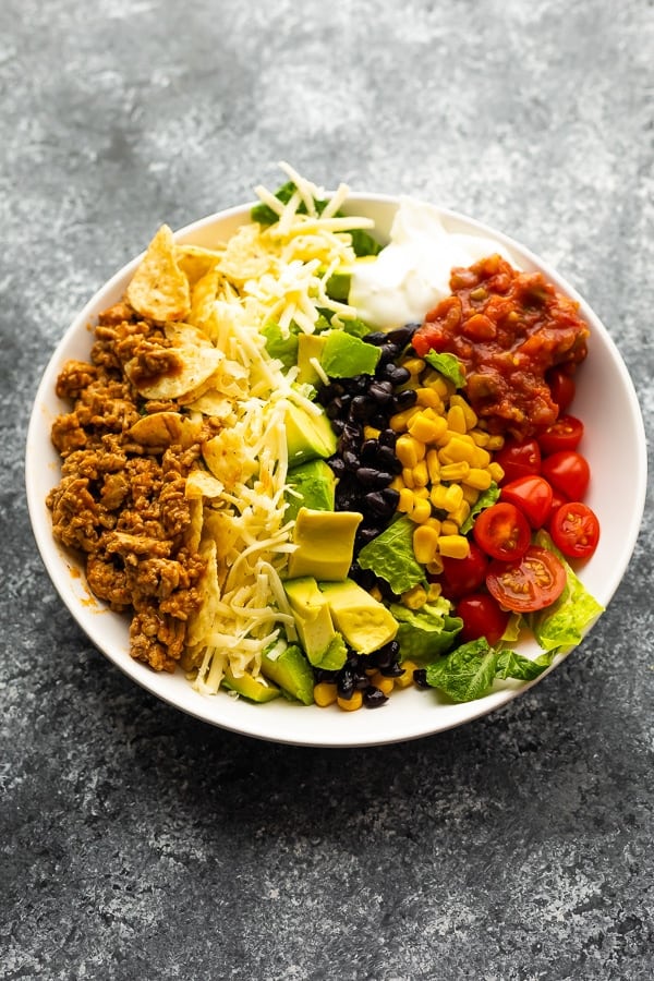 Healthy Taco Salad (+ meal prep tips) - Sweet Peas and Saffron