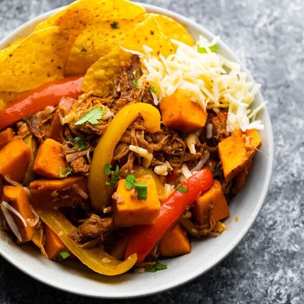 pulled pork sweet potato skillet