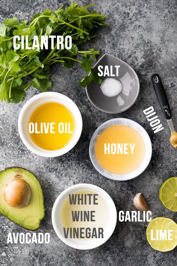 ingredients required to make creamy cilantro lime dressing