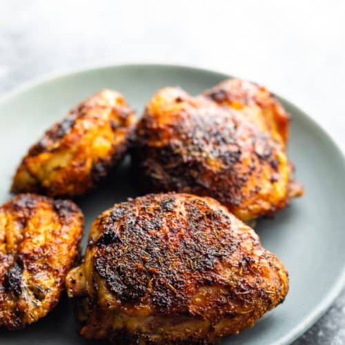 Crispy Air Fryer Chicken Thighs - sweetpeasandsaffron.com