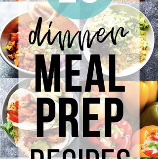 collage image with dinner meal prep ideas