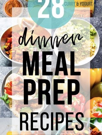 collage image with dinner meal prep ideas