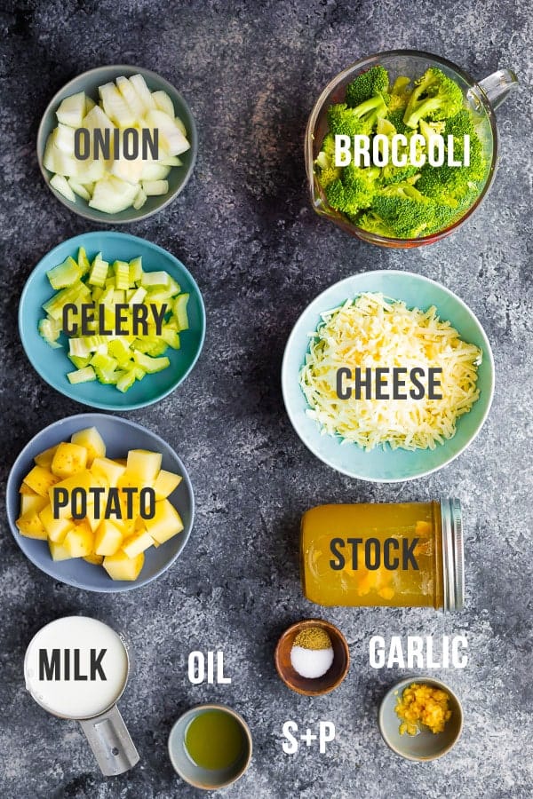 ingredients required to make broccoli cheese soup