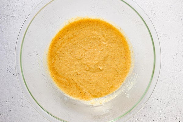 wet ingredients for apple quinoa breakfast bars in bowl